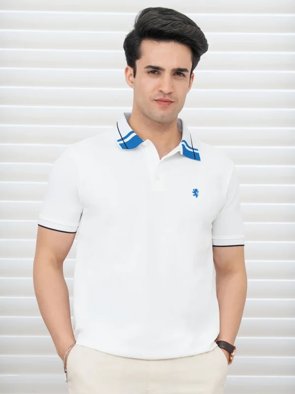 T Shirts for Men in White | Polyester Polo T Shirt